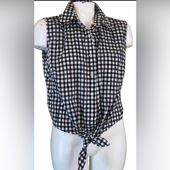 Lauren Ralph Lauren Sleeveless Gingham Tie crop top - Picture 11 of 11